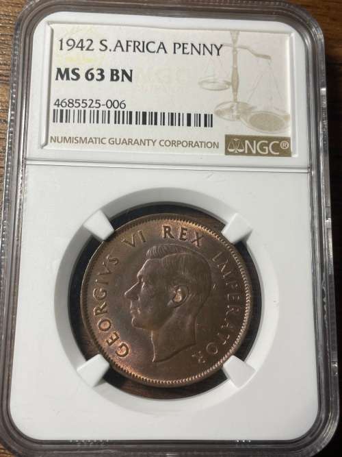 1942 Penny MS63BN  NGC graded  uncirculated