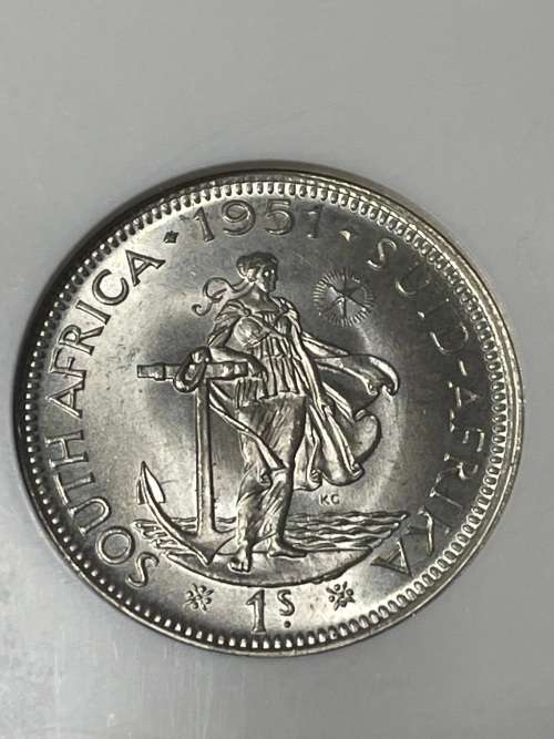 1951 1 Shilling MS64 NGC Graded old unnamed Bakewell collection superior and brilliant Unc