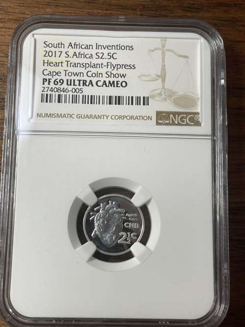 2017 Heart Transplant Cape Town show  Show 2.5c NGC PF69