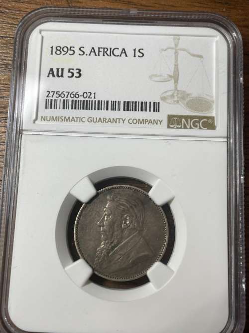 1895 1 Shilling NGC graded AU53