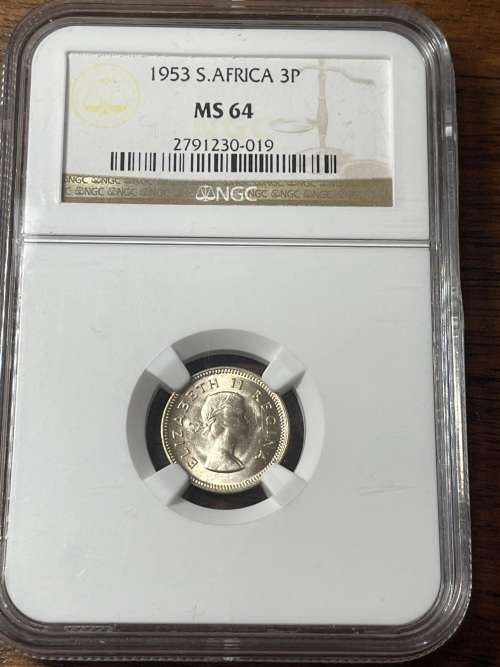 1953 3P NGC graded Ms64 amazing coin brilliant unc