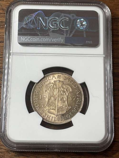 1937 2 Shilling NGC graded MS62
