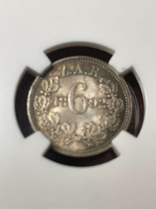 1892 ZAR 6P NGc graded Ms62