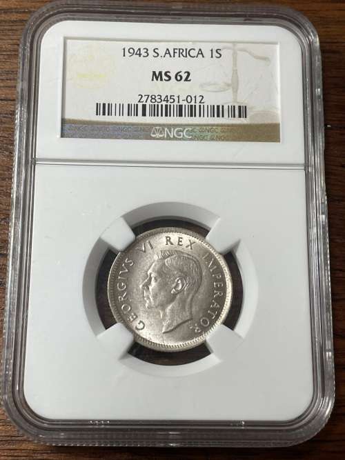 1943 1Shillimg  NGC MS62
