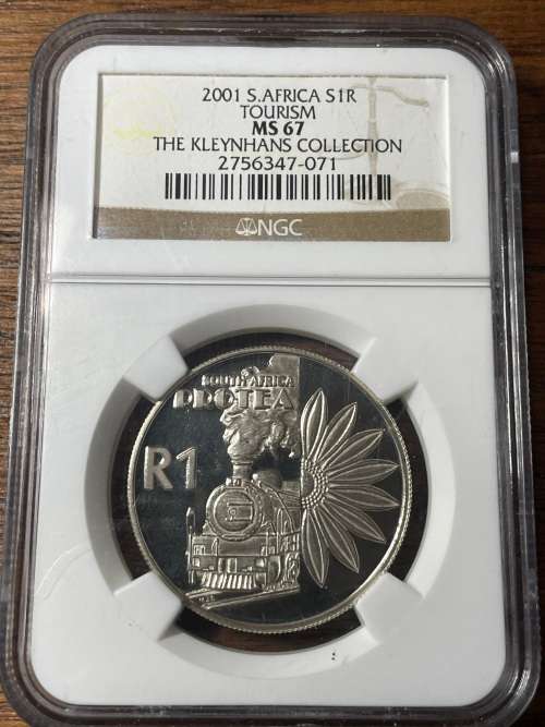 2001 Tourism MS67 Kleynhans collection mintage of 616, top grade