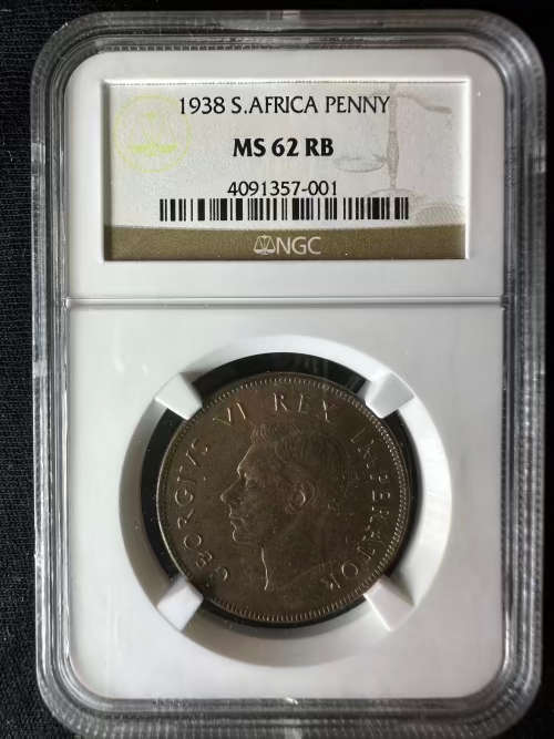 1938 * Penny * NGC graded MS62RB * book value R3000