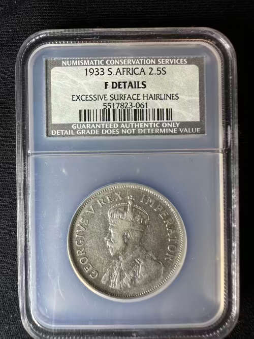 1933 * 2.5S * Fine details 2.5S 8 challenging coin to find