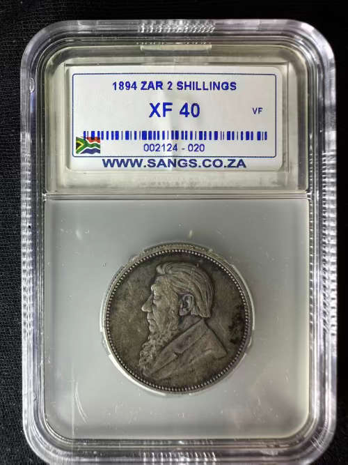 1894 * 2 shilling * XF 40 * great grade