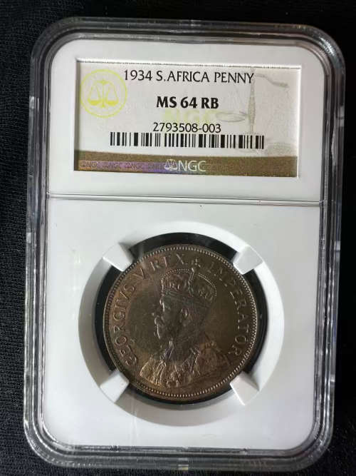1934 * Penny * NGC graded MS64RB * second highest grade * only 5 better * this could regrade higher
