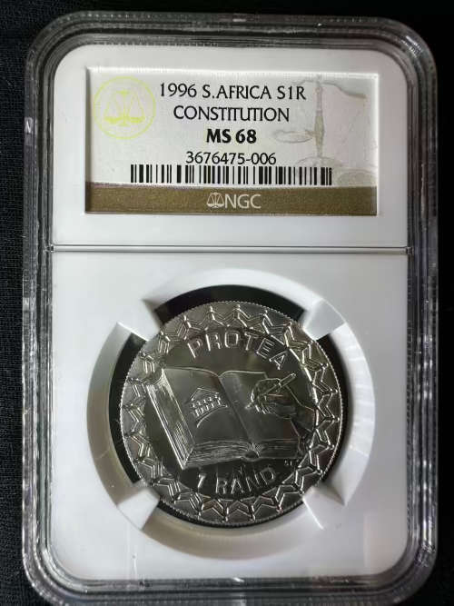 1996 * SIlver R1 Constitution * fabulously high NGC grade MS68 * only 2 coins better