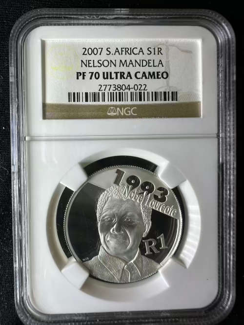 2007 Mandela Silver R1 * Perfect NGC graded PF70