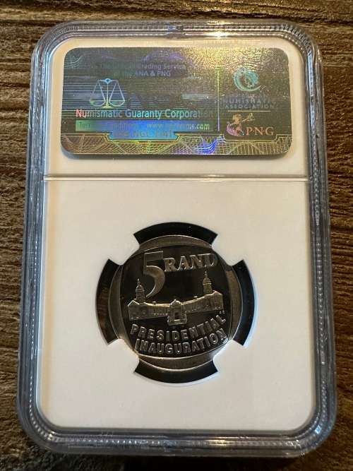*** MANDELA BIRTHDAY SALE *** Inauguration R5 Proof coin - PF68 Ultra Cameo NGC ***