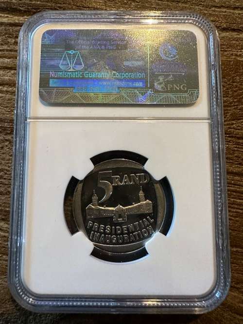 *** MANDELA BIRTHDAY SALE *** Inauguration R5 Proof coin - PF69 Ultra Cameo NGC ***