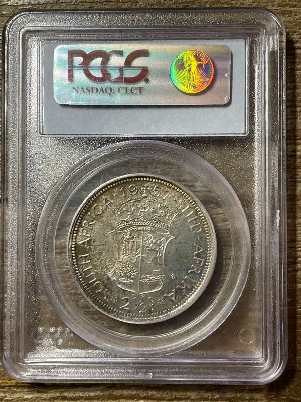1957 * 2 1/2 shilling  * PF68 * none this high at ngc *