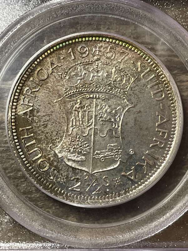 1957 * 2 1/2 shilling  * PF68 * none this high at ngc *
