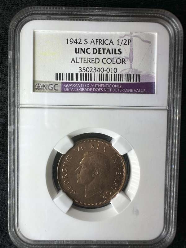1942***1/2P***UNC details***altered colour