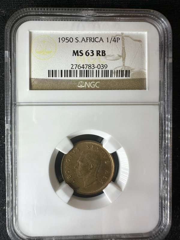 1950***1/4P***MS63RB***decent grade , very collectable