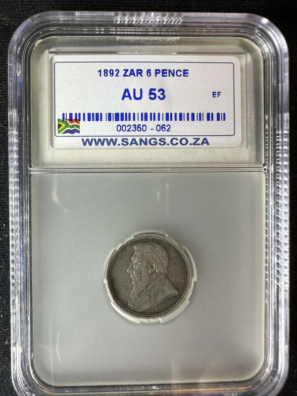 1892***6P***AU53***Wow, seldom seen even in AU