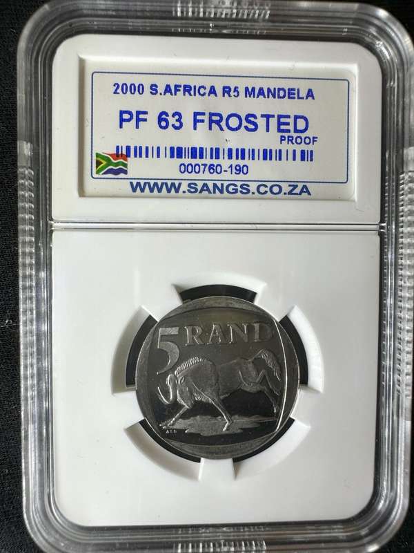 2000***Mandela Smiley***PF63 frosted***buy your coins graded