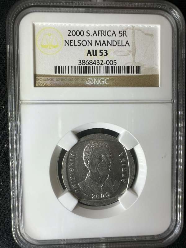 2000***Mandela Smiley***AU53***buy your coins graded