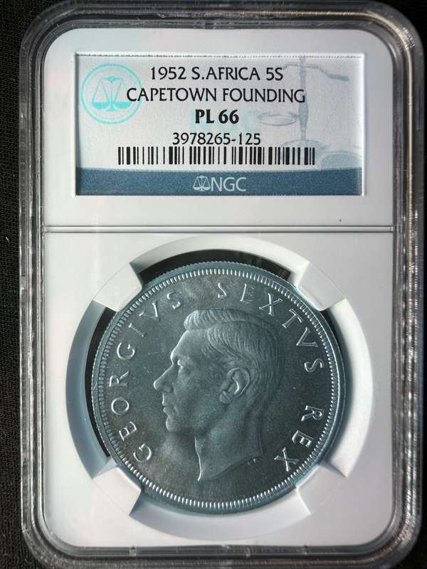 1952***5S capetown founding***PL66  ***NGC graded absolutely stunning coin, highly collectable