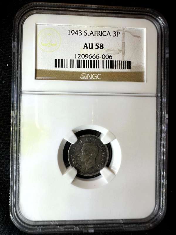 1943***3P***AU58***NGC