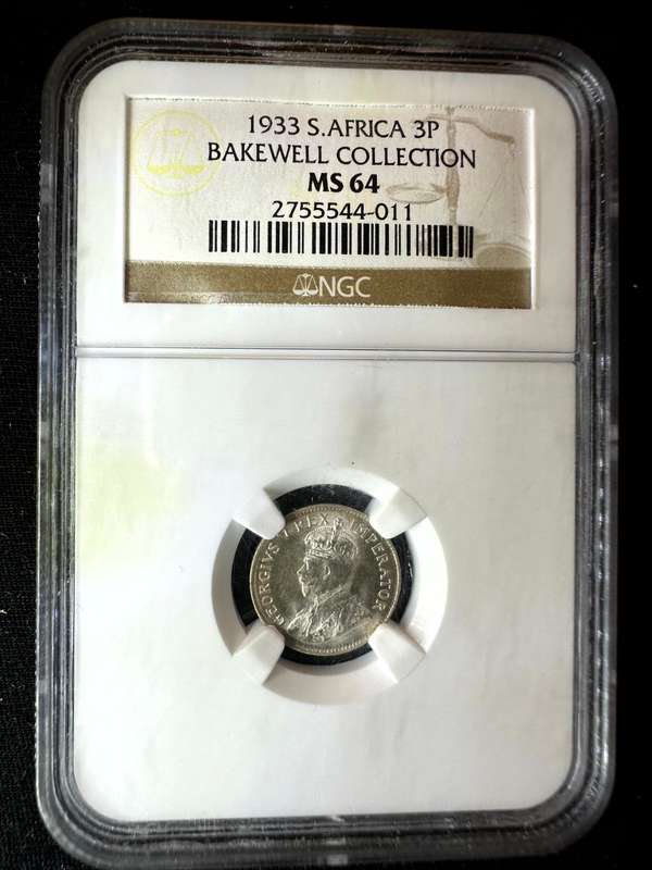 1933***3P***MS64***NGC bakewell collection