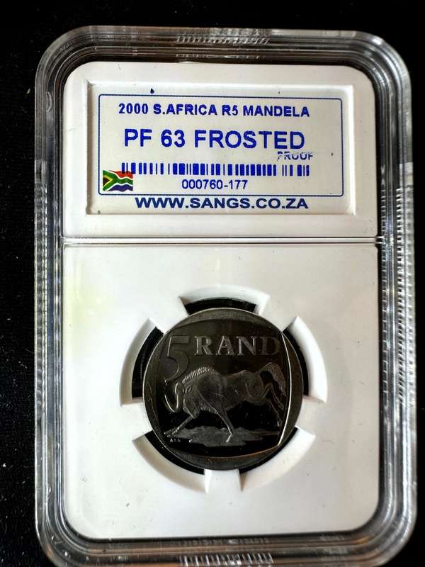 2000***R5 Smiling Mandela***PF63 frosted***NGC