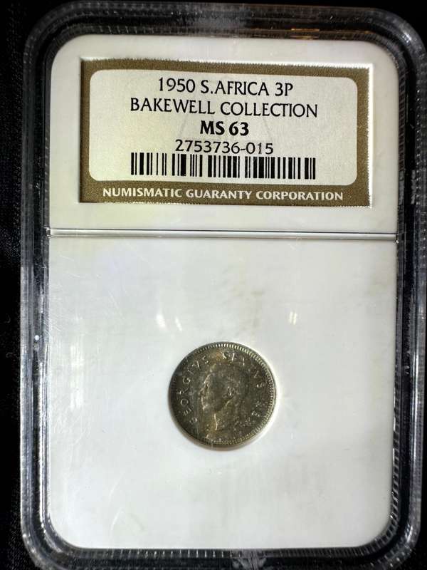 1950***3P***MS63***NGC bakewell collection