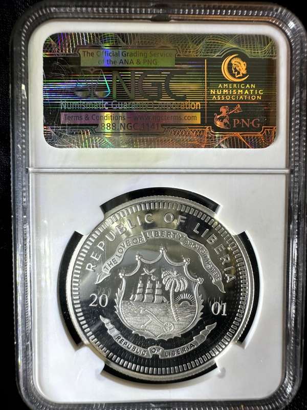 2001 Liberia $10 PF69 Kleinhans Collection