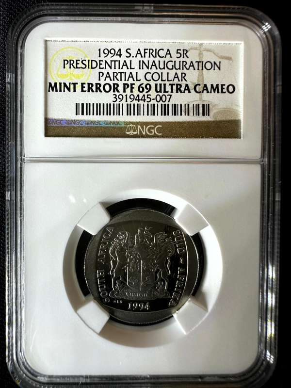 1994***R5 Presidental Inauguration ***PF69 ERROR***NGC graded partial collar