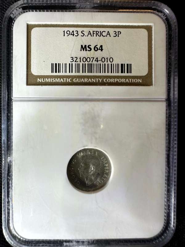 1943***3P***MS64***NGC Stunning coin