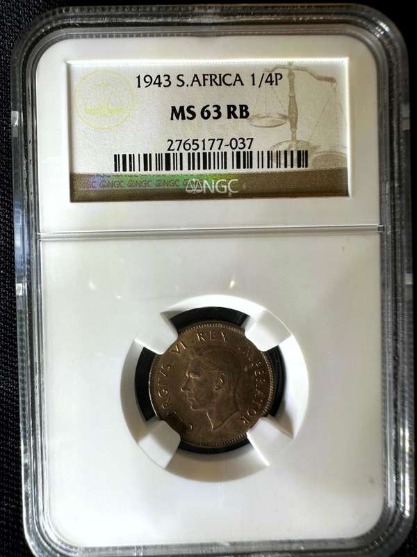 1943***1/2P***MS63RB***NGC