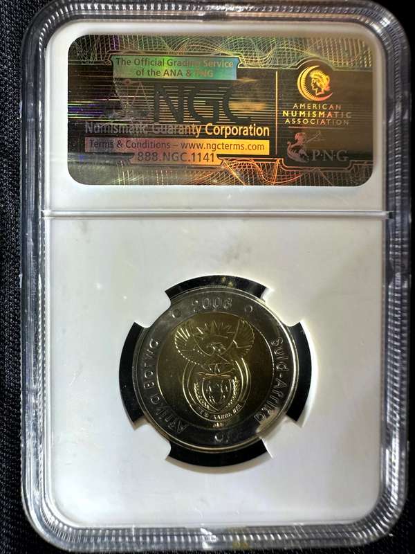 2008***R5 Mandela 90th Birthday***MS66***NGC Kleinhans collection