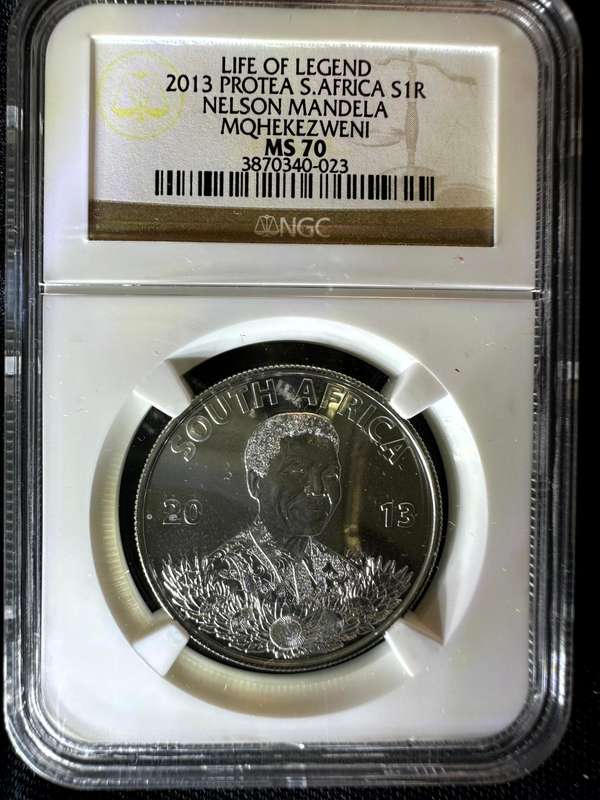 2013 Silver R1 Mandela - Life of a Legend MS70 NGC Coin