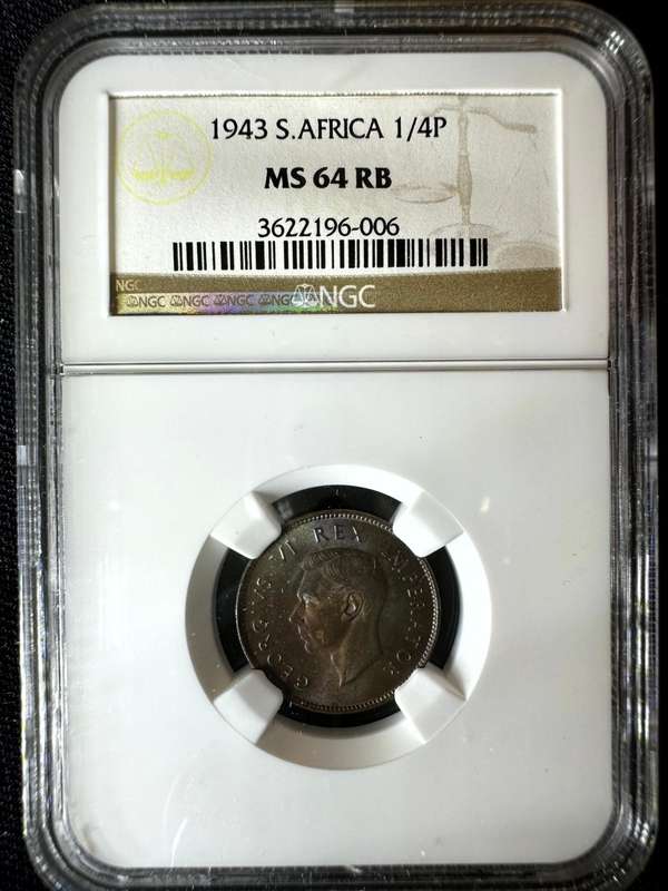 1943***1/4P***MS64RB***NGC