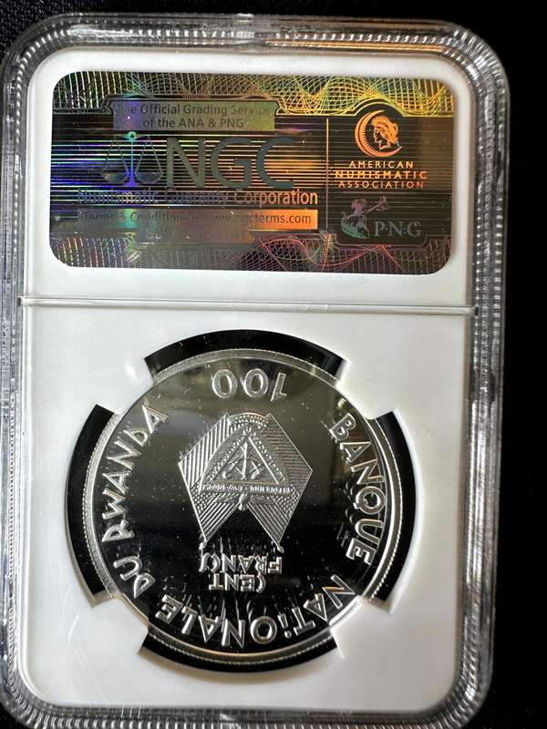 1990***Rwanda Mandela S100F***PF69 ***NGC silver coin commemorating Nelson