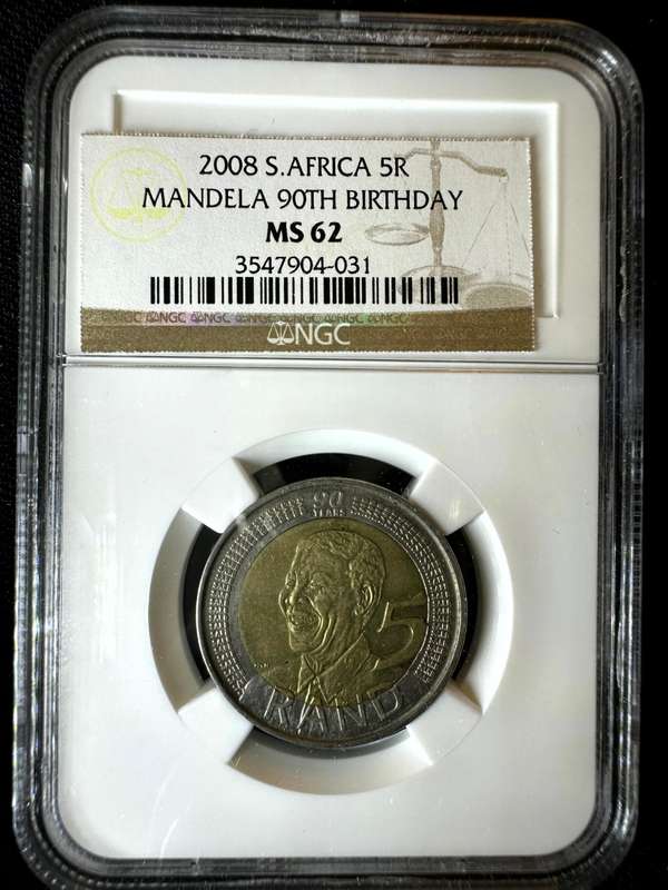 2008***R5 Mandela 90th Birthday***MS62***NGC