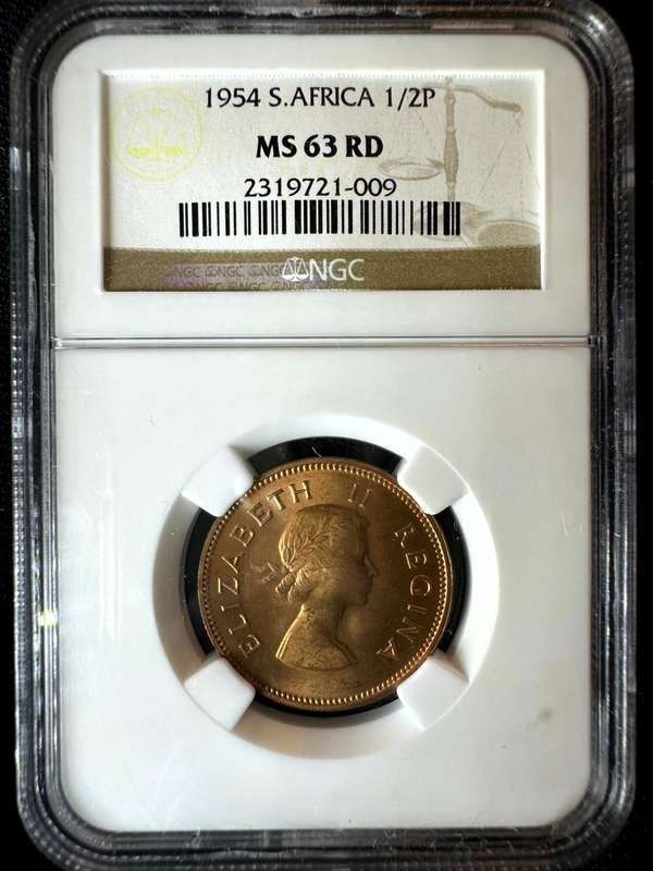 1954***1/2P***MS63RD***NGC scarcest colour