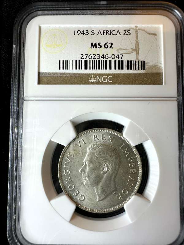 1943***2 Shilling***MS62***NGC