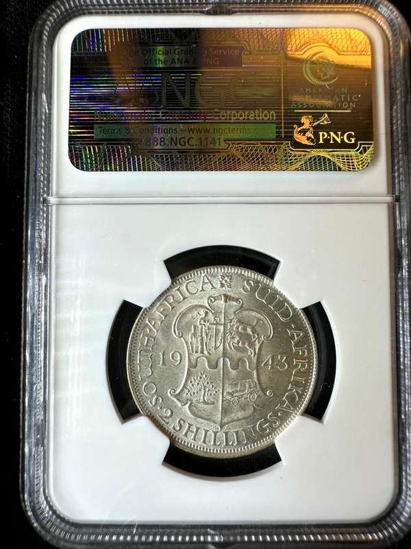 1943***2 Shilling***MS62***NGC