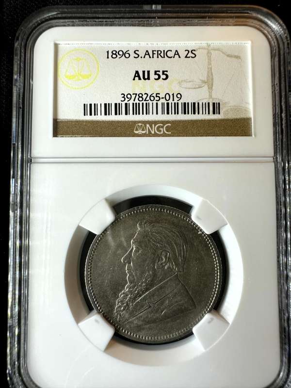 1896***2 Shilling***Au55***NGC