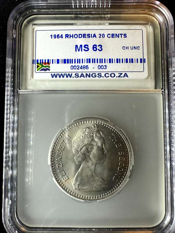 1964***Rhodesia 20c***MS63***SANGS