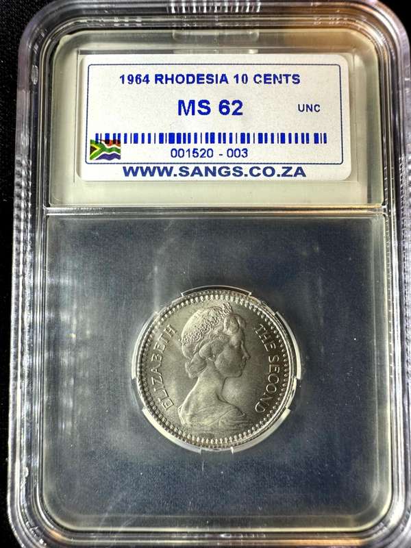 1964***Rhodesia 10c***MS62***SANGS