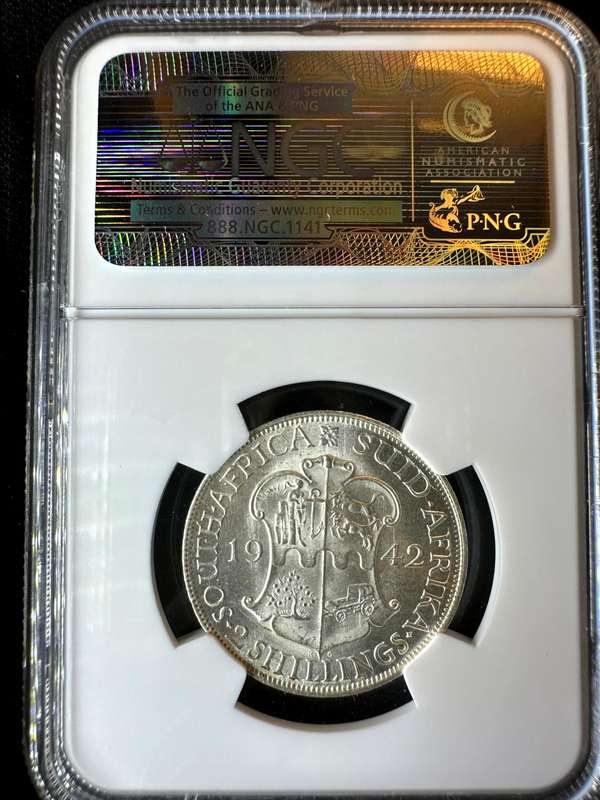 1942***2 Shilling***MS61***NGC the Nortje collection