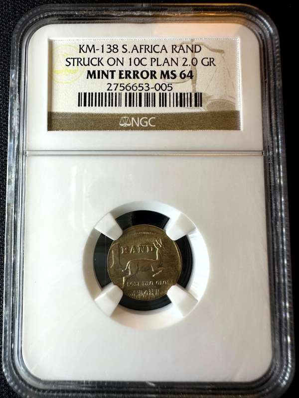 R1 ERROR***R1 ON 10C PLANCHET***MS64***NGC MINT ERROR -stunning