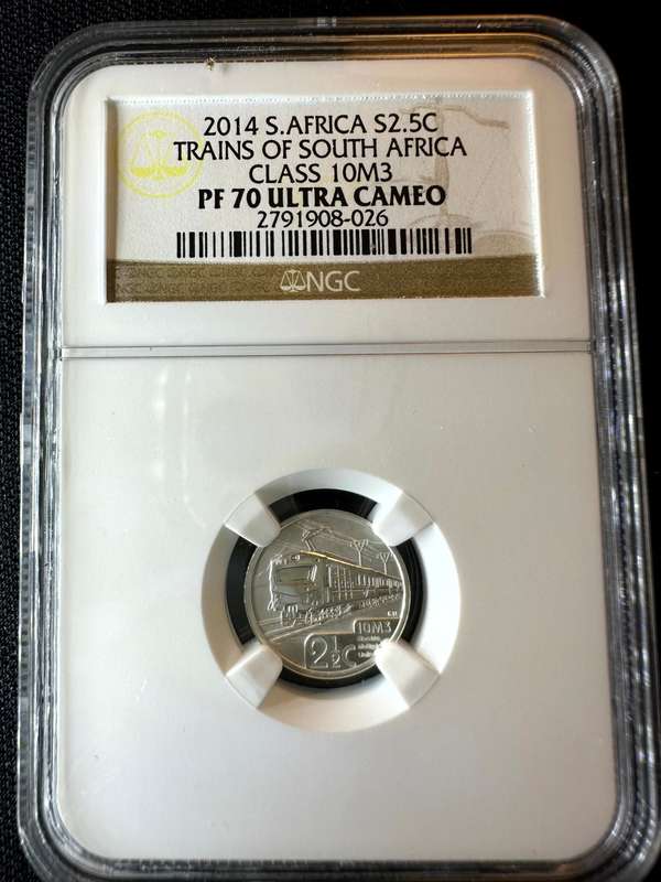 2014***2.5c Trains of SA Class 10m3***PF70***Perfect grade