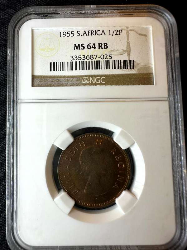 1955***1/2P***MS64RB***NGC