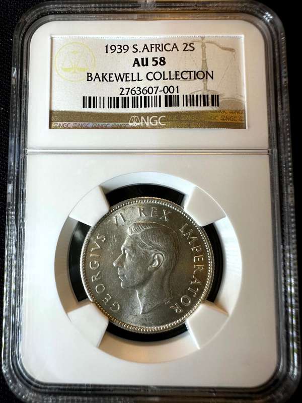 1939***2 Shilling***AU58***NGC from the bakewell collection