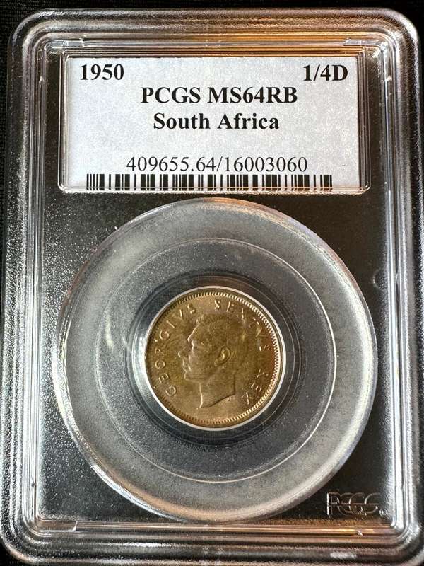 1950***1/4P***MS64RB***PCGS